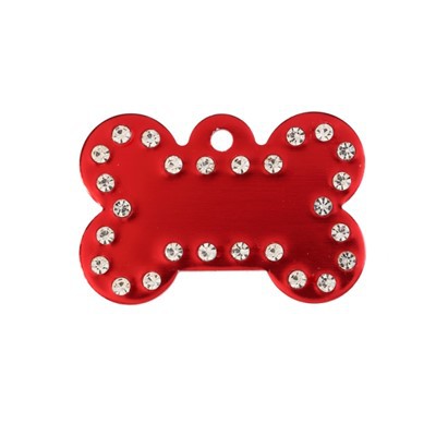 ब्लिंग स्फटिक एल्यूमिनियम डॉग टैग